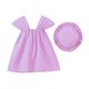 thumbnail image 5 of Odeerbi 6 M-3 Y Niñas Verano Floral Aplicado Vestido de Tanque Con Coincidencia Sombrero Casual Algodón Ancho Correa Vestido de Sol de Línea, 5 of 6