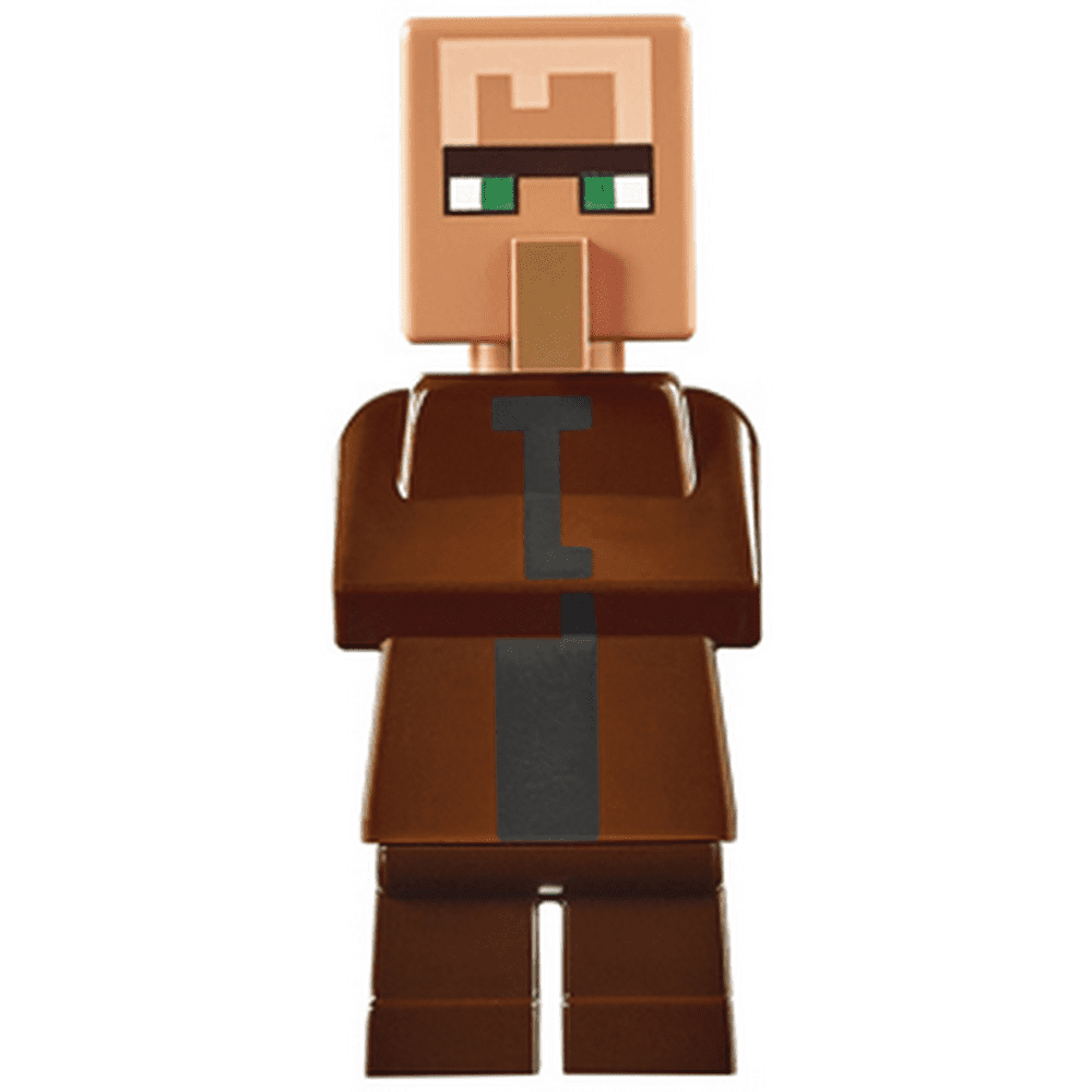 LEGO Minecraft Villager Reddish Brown Top Minifigure