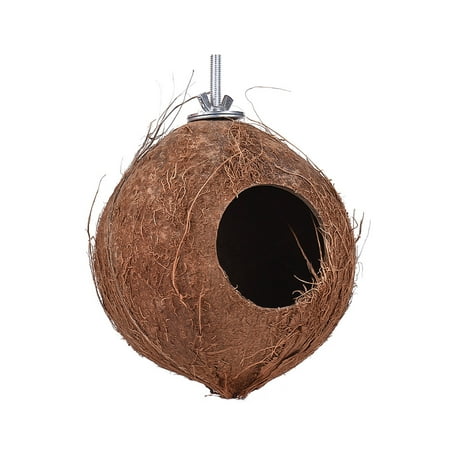 Coconut Nest - Coconut Bird House Nest Hideaway Bird Cage Accessories Swing Chew Toy for Birds Parrots Budgerigar Macaw Parakeet Cockatoo