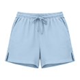thumbnail image 4 of TinyBloomm Metallic Shorts for Women Casual Shorts For With Side Slit Breathable Everyday Summer Bottoms Relaxed Fit For Comfort And Easy Styling, Size XXL, 4 of 4