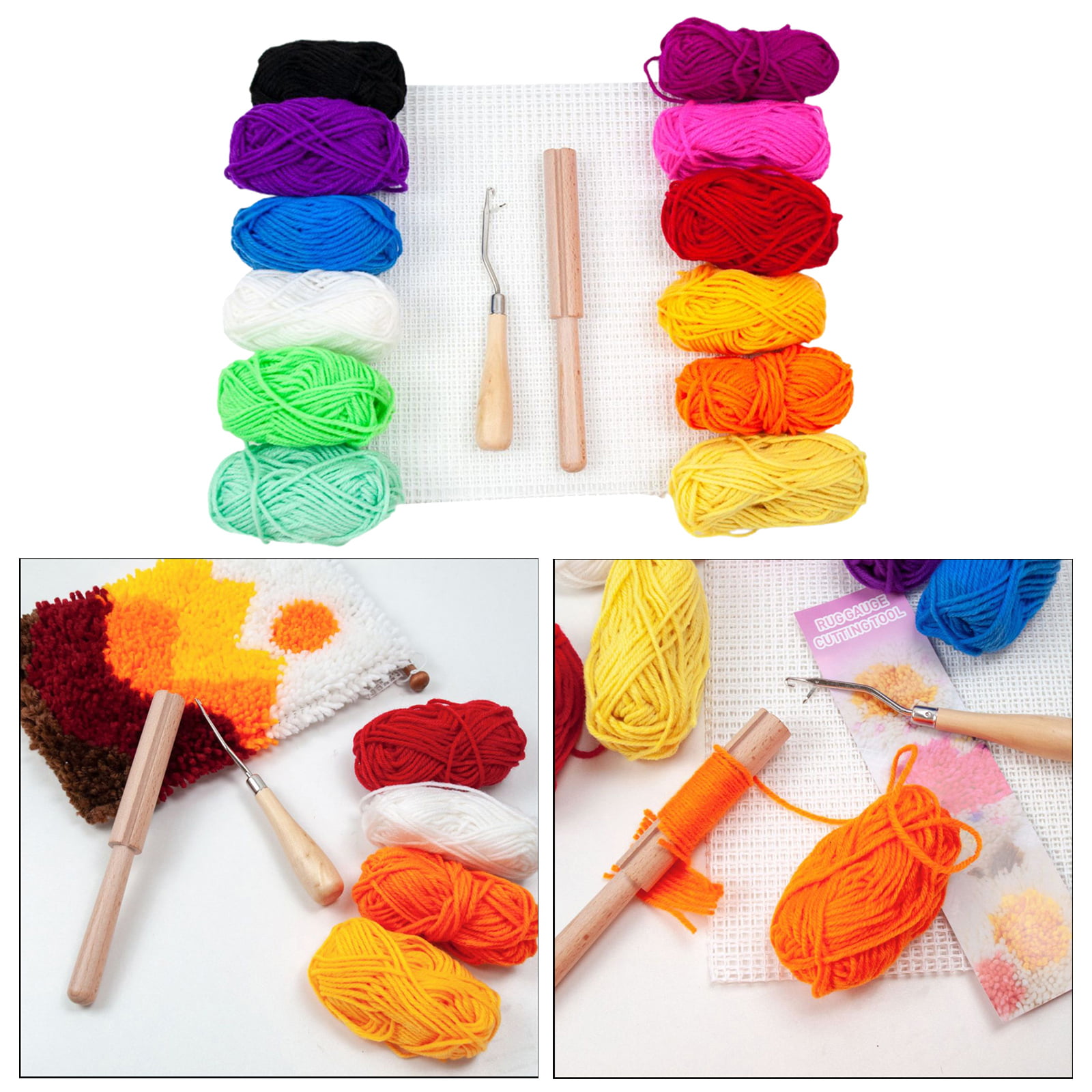 Latch Hook Rug Kits DIY Crochet Yarn Rugs Hooking Craft Kit, Alpaca Latch  Hook Yarn DIY Crochet Needlework Crafts for Kids and Adults （20.87 x
