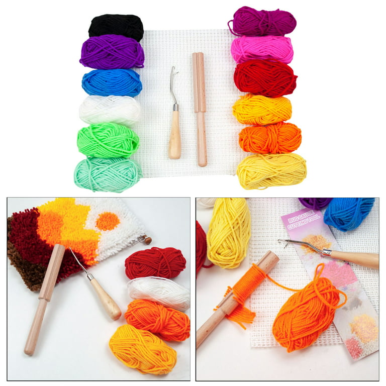 Latch Hook Kit Colorful Yarn Bundles Cut Rug Yarn DIY Latch Hook Yarn for  Handmake Craft Sewing Knitting for Kids Adults (10 Bundles#28)