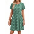 thumbnail image 2 of MOSHU Dresses for Women Crewneck Short Sleeves Women Dresses Casual A-Line Midi Dress with Pockets, 2 of 8