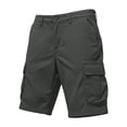 thumbnail image 4 of BVnarty Men's Summer Multi-Functional Cargo Shorts Solid Color Outdoor Casual Shorts With Multiple Pockets For Hiking And Workouts Dark Gray L, 4 of 7