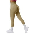 thumbnail image 6 of WTXUE Seamless Leggings For Women, Seamless Leggings Women's Solid Color Butt Tight Sports Pants High Waist Butt Lifting Fitness Pants, Pantalones De Mujer, Khaki, 6 of 7