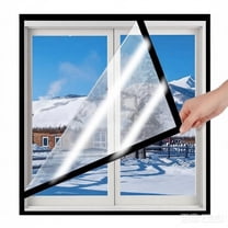 ICERUN Thickened PE Window Film Winter Windproof Thermal Plastic Curtain Indoor Window Insulation Kit with Cuttable Transparent Film
