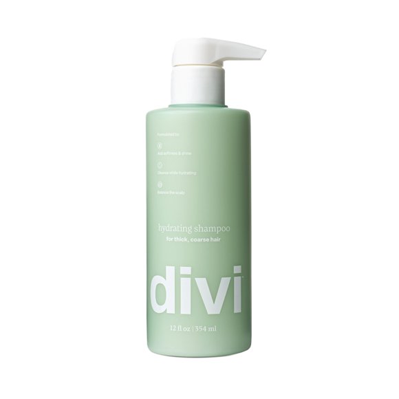 Champú hidratante Divi para mujeres y hombres - Limpia y elimina suavemente la acumulación del cuero cabelludo - Hidrata, fortalece y nutre el cabello - Vegano sin crueldad y sin parabenos 12 onzas lí