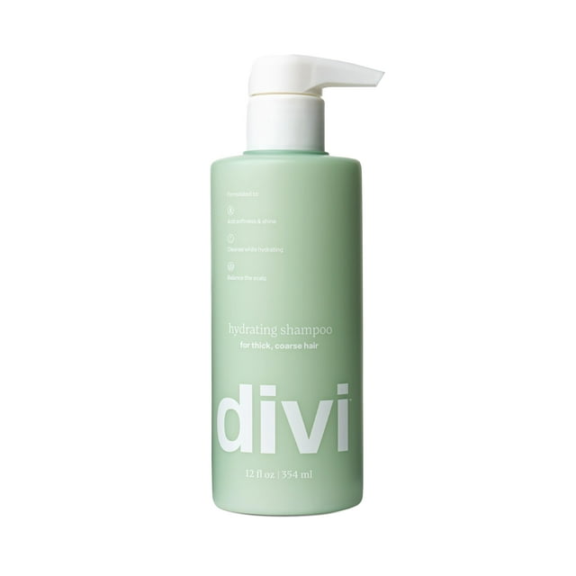 Champú hidratante Divi para mujeres y hombres - Limpia y elimina suavemente la acumulación del cuero cabelludo - Hidrata, fortalece y nutre el cabello - Vegano sin crueldad y sin parabenos 12 onzas lí