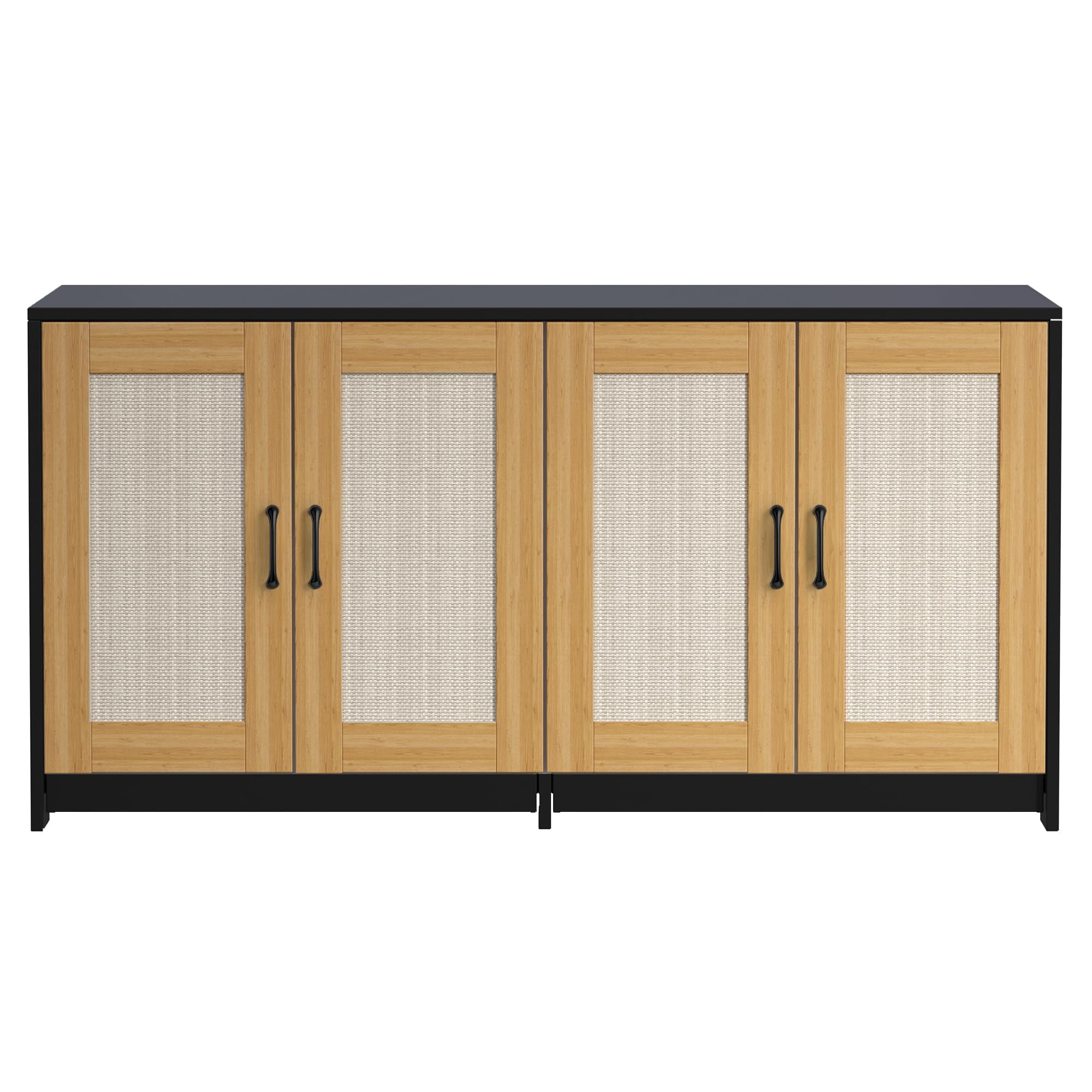 Garvee Litter Box Enclosure for 2 Cats, 47.2" Large Wood Hidden Litter Box Furniture for 2 Boxes with Sisal Doors and Sliding Drawers, Indoor Cat House TV Stand