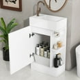 thumbnail image 3 of Harper & Bright Designs Small Bathroom Vanity with Sink 18.6", White Bathroom Vanity Cabinet with Two-tier Storage Shelf, Left or Right Orientation, 3 of 16