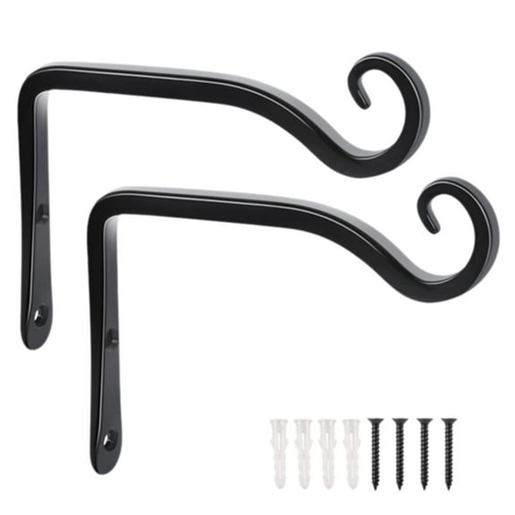 YSABOXS 2 packs 5.6 inch Decorative Iron Wall Hooks Metal Lantern Bracket Hanger for Hanging Plants,Bird Feeders, Wind Chimes, Indoor Outdoor