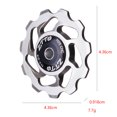 thumbnail image 2 of Soidarity 11T ultraligero aleación de aluminio bicicleta rodamiento rueda trasera desviador guía rueda poleas al aire libre piezas de bicicleta nuevo Ciclismo plata Soidarity OD0239-05, 2 of 6