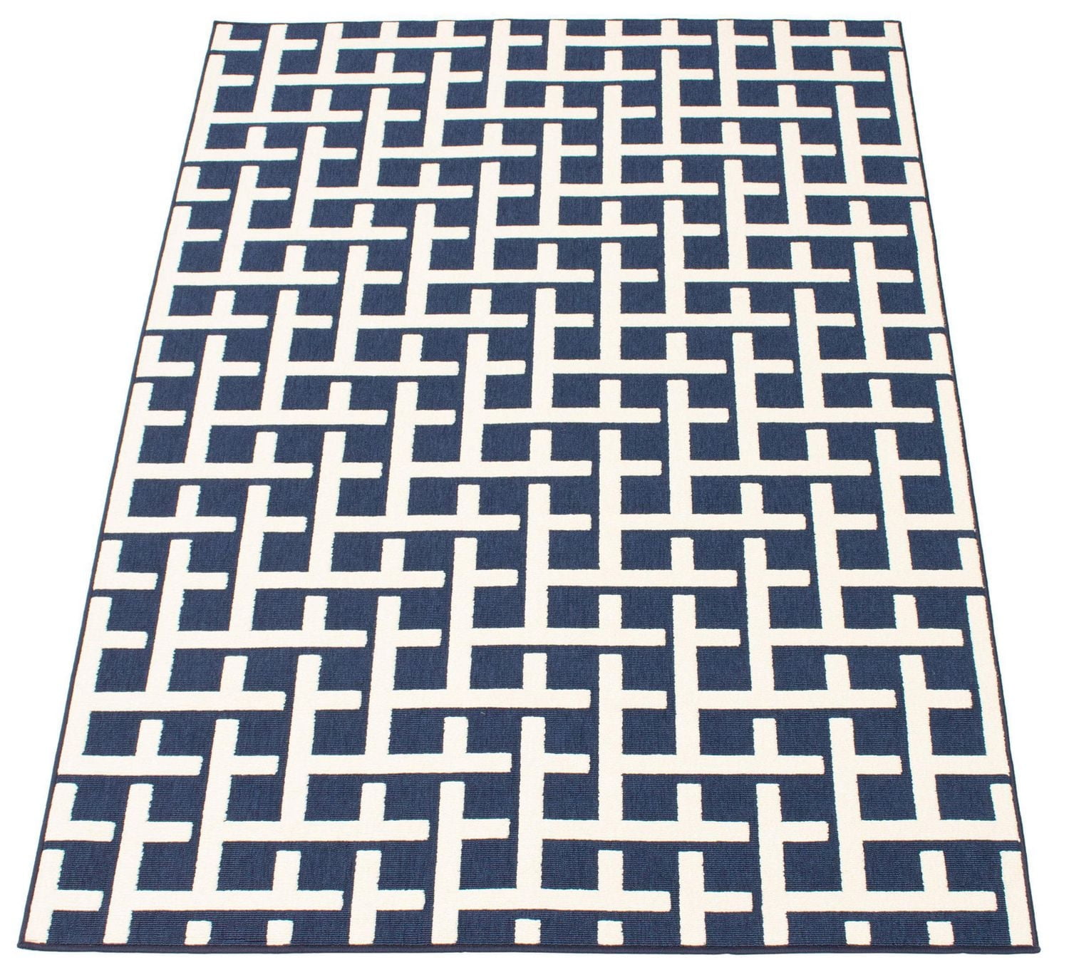 ECARPET Indoor/Outdoor for Balcony, Patio and Garden Villa Blue Rug
