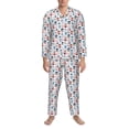 thumbnail image 3 of Naloa Nautical And Pirate Owls Men’s Pajamas Set - Long Sleeve Button Down Sleep Shirt and Pajama Bottoms Sleepwear Set-XX-Large, 3 of 7