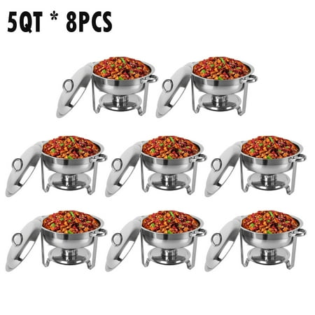 Chafer Water Pan - Zimtown 8Pcs 5 Quart Full Size Stainless Steel Chafing Dish with Water Pan and Chafing Fuel Holder,Complete Chafer Set