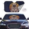 thumbnail image 2 of Balery Pug Dog Yoga Windshield Sun Shade, Car Front Window Sunshade Cover ,Automotive Interior Portected Blocks Uv Rays For Car Pickup Truck Suv Accessories- Medium, 2 of 7