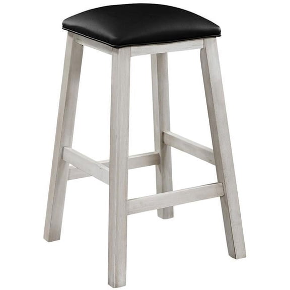 9 x 18 x 29 in. Square Backless Barstool, Antique White