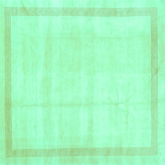 Ahgly Company Indoor Square Solid Turquoise Blue Modern Area Rugs, 5' Square