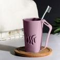 thumbnail image 1 of Plastic Cup Plastic Toothbrush Cup Holder with Handle for Bathroom Storage 12x10x7cm 1Pcs Pink Rkxzt, 1 of 8