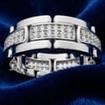 thumbnail image 5 of Pompeii .85Ct TW Round Diamond Mens Link 8mm Wedding Band Gold Polished Ring Lab Grown, 5 of 6