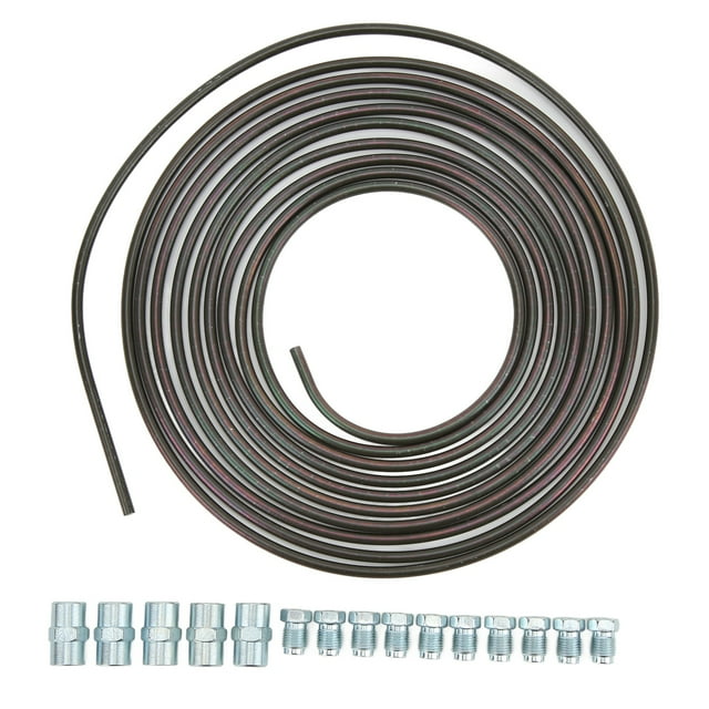 Kit de línea de freno de 5 m/16,4 pies, 0,028 pulgadas/0,7 mm de espesor, cobre niquelado para sistema de combustible de frenado hidráulico Jadeshay A