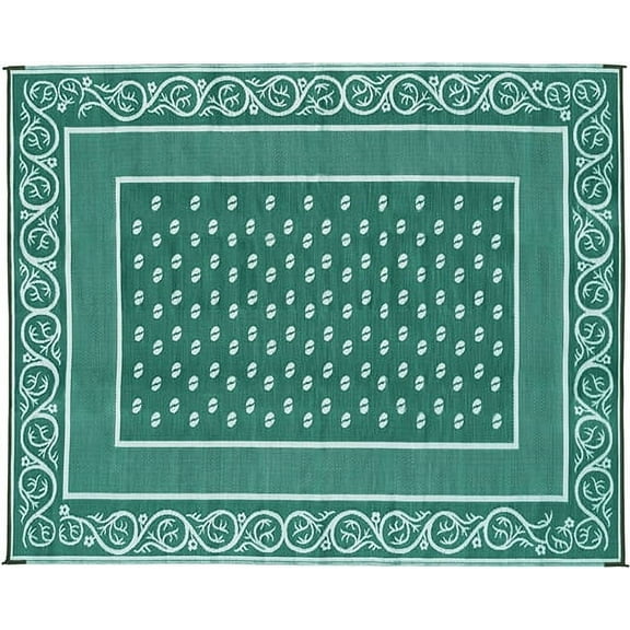 Faulkner Green Outdoor Rug, 9' X 12', Reversible