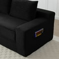 thumbnail image 5 of Memory Foam Cloud Loveseat Sofa - 2 in 1 Convertible Folding Couch Bed, No Assembly Compressed Corduroy Floor Lounge for Apartment Office Bedroom,Black, 5 of 13