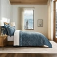 thumbnail image 3 of EVERGRACE Luxury Velvet Quilt Set Queen Size, Diamond Quilted Lightweight Velvet Comforter for All Season, Ultra Soft Oversized Bedspread Coverlet Bedding Set with 2 Pillow Shams, Stormy Blue, 3 of 8