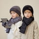 thumbnail image 2 of 3 unids/set gorro, bufanda y guantes para niños para invierno, accesorios para exteriores para niñas, gorros de felpa tejidos para niñas, 2 of 4
