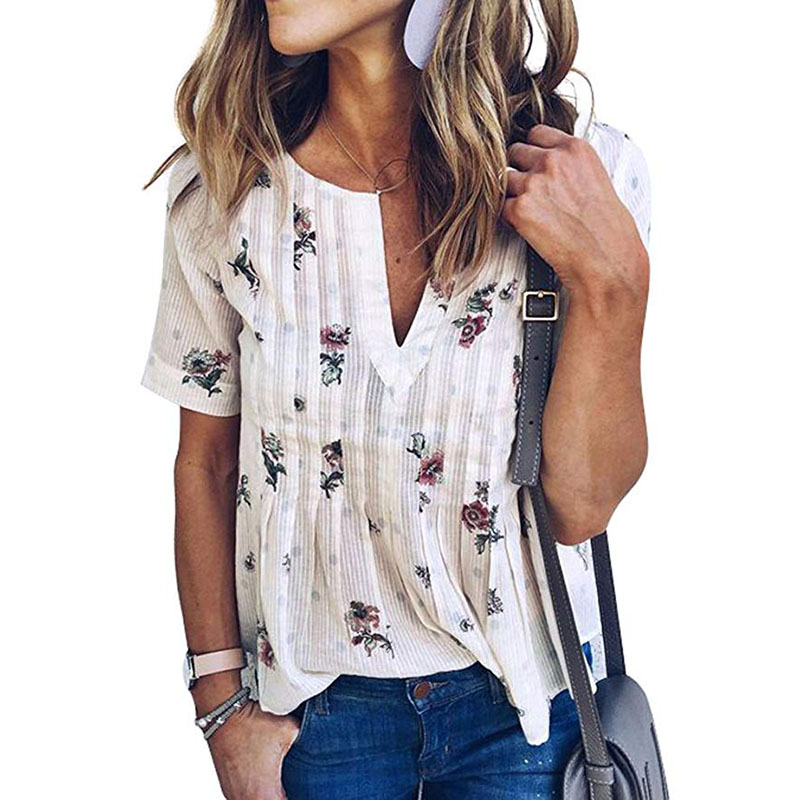 Women's short sleeve floral blouse Clearance