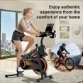 thumbnail image 4 of LEZEE Exercise Bike Indoor Cycling Bike Adjustable Resistance for Home Workout Use Max Weight 300 lbs with Extra Comfort Seat, 4 of 11