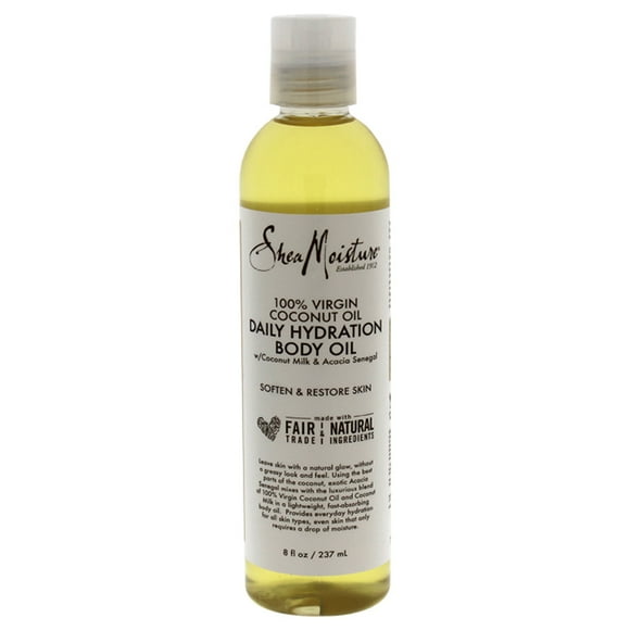 Aceite de coco 100% virgen Hidratación diaria Aceite corporal Shea Moisture Shea Moisture 100% Virgin Coconut Oil Daily Hydration Body Oil Aceite Unisex 8 oz