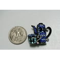 thumbnail image 4 of Vintage Teapot Brooch, Antique Silver Teapot Brooch Pin,  Enamel Crystal Rhinestone Teapot Cup Brooch Pin, 4 of 9