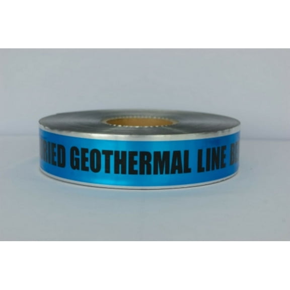 Detectable Underground Tape - Caution Buried Geothermal Line Below - 2" X 1000 Ft Roll (12 Roll/Case)