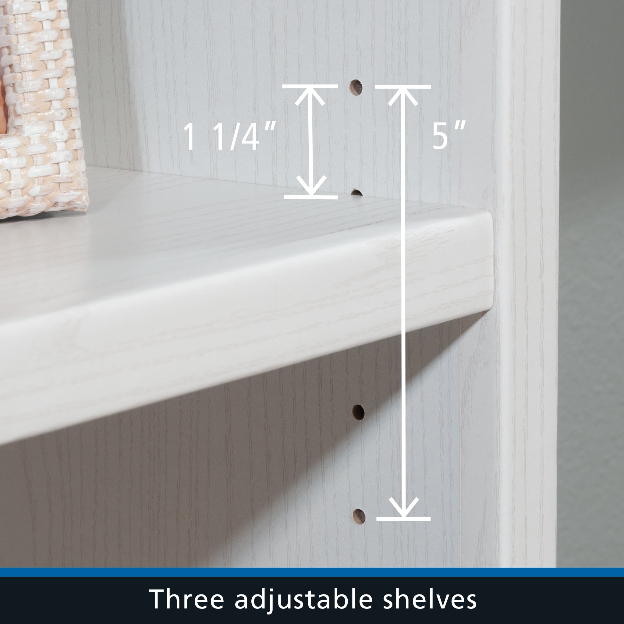 Mainstays Westley 5 Shelf Bookcase, White Finish