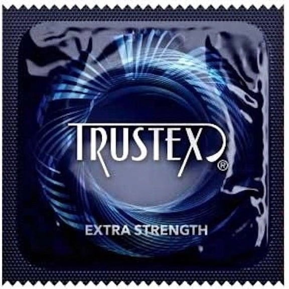 Trustex Extra Strength Silver Lunamax Pocket Case, Thicker, Stronger Lubricated Latex Condoms-12 Count