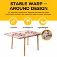 thumbnail image 4 of Valentine's Day Table Cloths for 4 Foot Rectangle Tables, Romantic Love Trees Red Roses Beige Patio Waterproof Elastic Fitted Tablecloths, Washable Rectangular Table Cover for Camping, 4 of 8