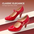 thumbnail image 6 of Chase & Chloe Mary Jane Shoes Women Oxford Pumps - Cute Low Kitten High Heels - Retro Vintage Shoes for Women 1950s Mary Janes Round Toe Shoe with Ankle Strap - Women Dress Shoes, 6 of 6