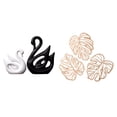 thumbnail image 1 of Elegantes figuras de cisne de y hojas de palma, arte de pared de madera, escultura creativa de animales para oficina, hogar, baño, decoració, 1 of 8