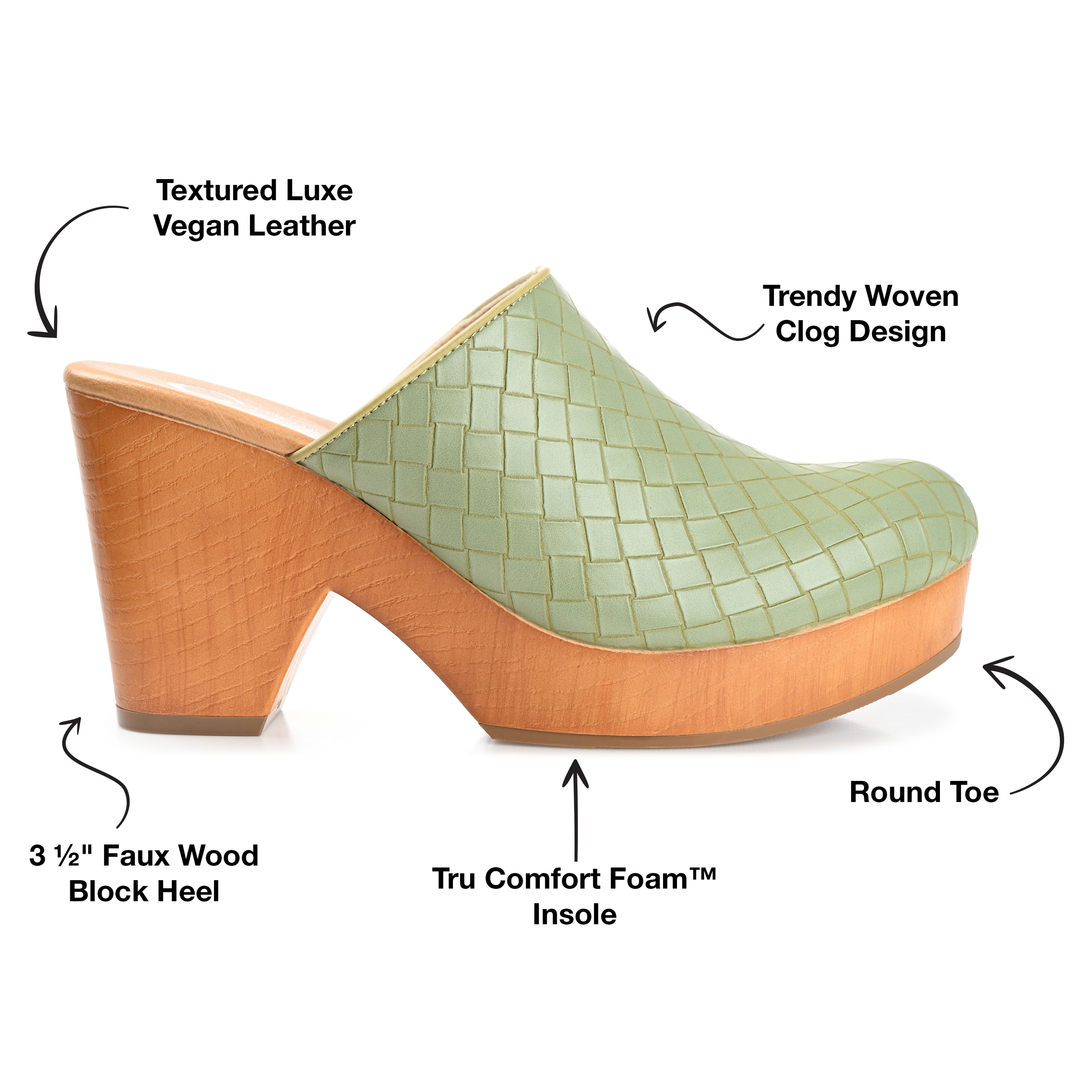 Journee Collection Womens Kelsy Mules Mid Block Heel Round Toe Pumps