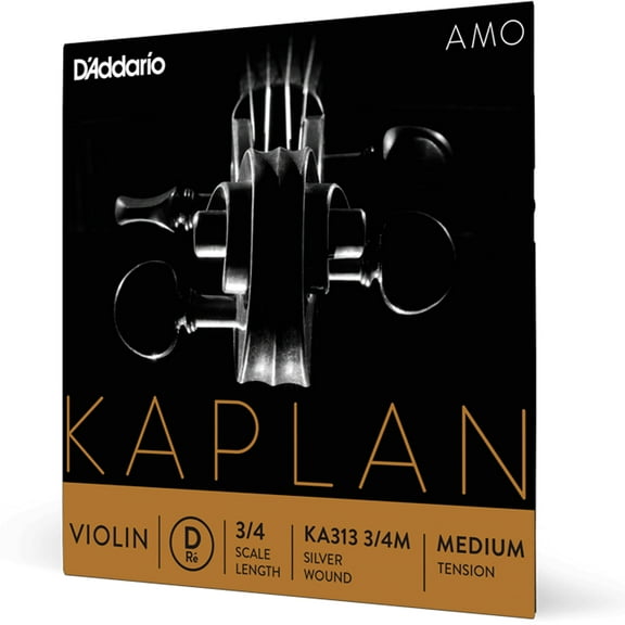 D'Addario Kaplan Amo Violin D String, 3/4 Scale, Medium Tension