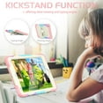 thumbnail image 3 of Dteck Shoulder Strap Case for Apple iPad 9th Generation 10.2-inch (2021),iPad 8th/7th Gen 10.2" Shockproof Rubber Armor 3-Layer Protection Case Hybrid Hard Kicstand Cover,Pink+Colorful, 3 of 8