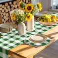 thumbnail image 4 of Green Plaid Round 15 Inch Placemats Set of 8, Spring Summer Farmhouse Buffalo Checkered HeatResistant Non Slip Place Mats for Dining Table, Wipeable Braided Kitchen Table Mats for Housewarming, 4 of 9
