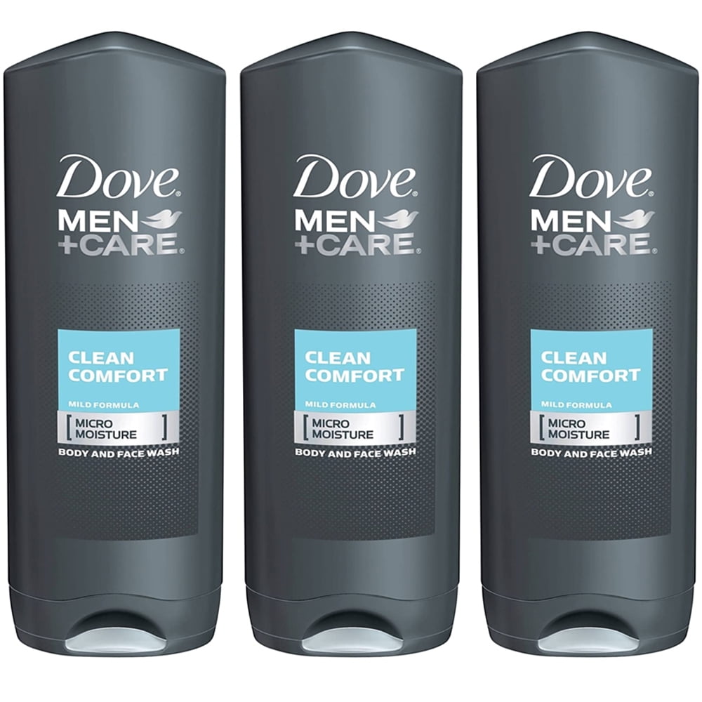 Pack of (3) Dove Men +Care Body And Face Wash, Clean Comfort, 18 Fl Oz