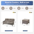 thumbnail image 2 of Giantfurnni 3-Piece All Weather Patio Furniture Set with 6-Inch Thick Cushions, High Back Outdoor Sofa and Ottomans for Porch Deck Balcony Yard, Grey Wicker Grey Cushions, 2 of 8