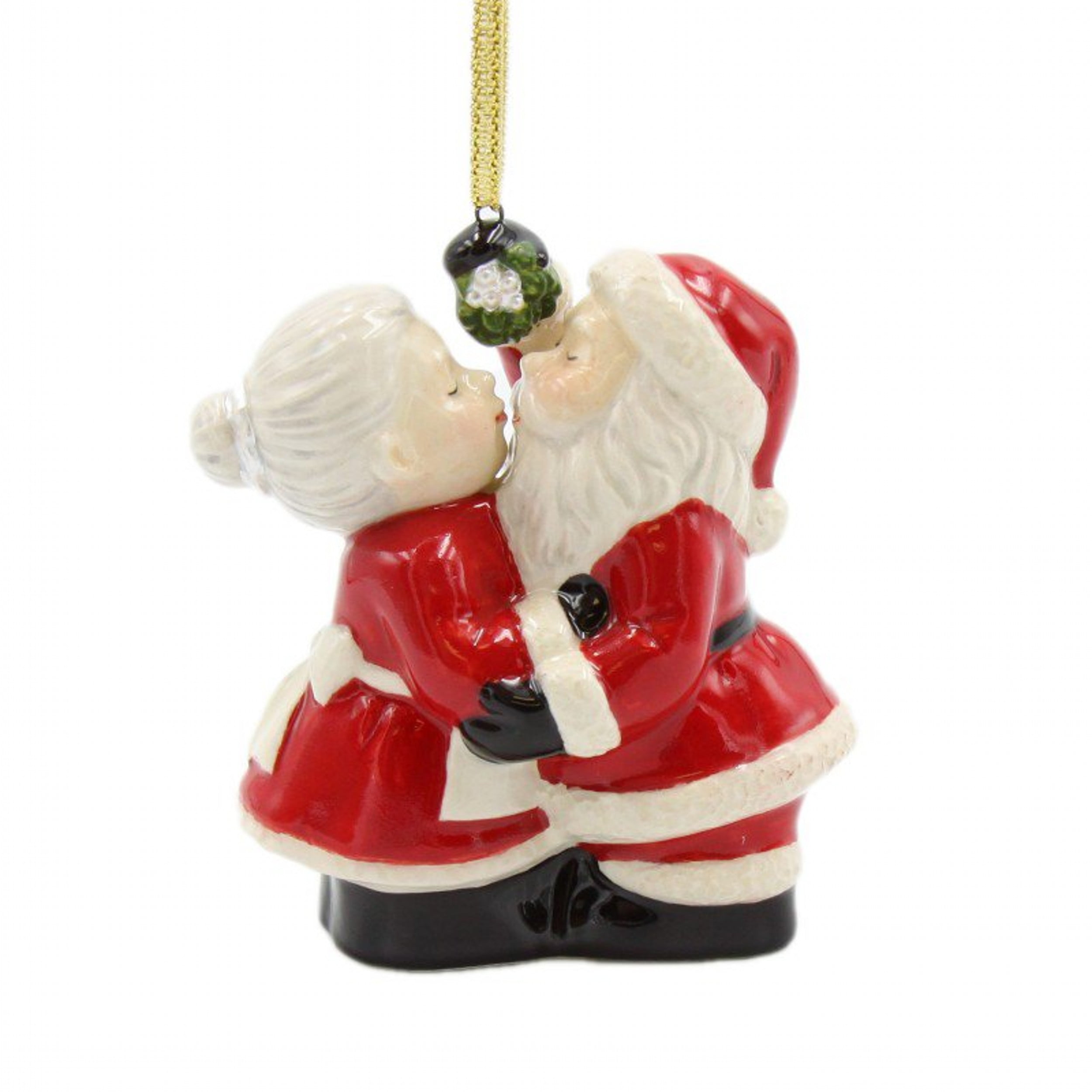 Santa And Mrs. Claus Kissing Ornament
