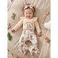 thumbnail image 6 of Svuitmsl Western Newborn Baby Girl Cowgirl Outfit Spring Fall Winter Clothes Letter Boots Print Long Sleeves Romper and Elastic Flared Pants Headband Set, 6 of 8