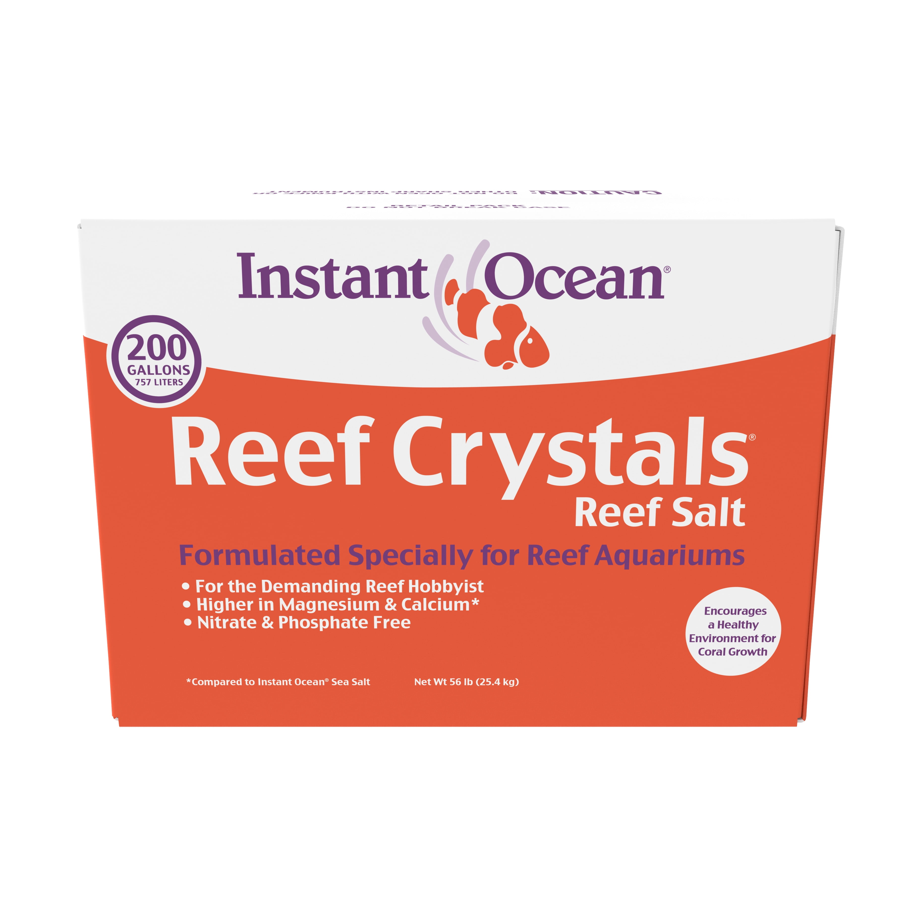 Instant Ocean Reef Crystals Reef Salt, Enriched Formulation for Aquariums, 200 Gallons