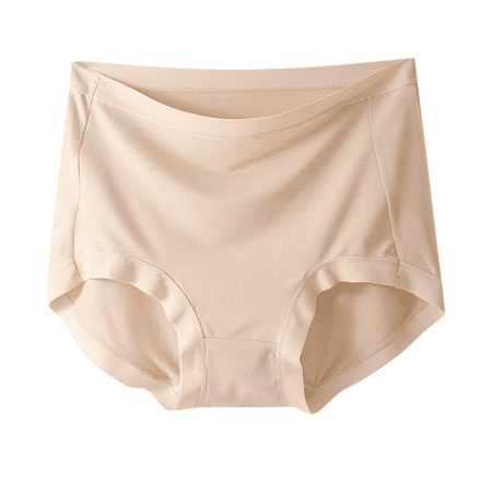 Fulorrnie Underwear for Women Plus Size Briefs High Waisted Seamless Panty Cute Comfort Waist Waistband Flat Seams Panties Beige M