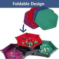 thumbnail image 4 of Plateau à dés Hexagonal de 4 Pcs, Support Roulant pour dés, Plateaux à dés Pliants en Cuir, Boîte de Rangement pour Jeux de dés comme les Jeux RPGTable, 4 of 7